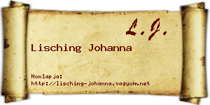 Lisching Johanna névjegykártya